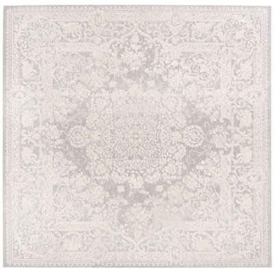 Calidia Oriental Light Gray/Cream Area Rug