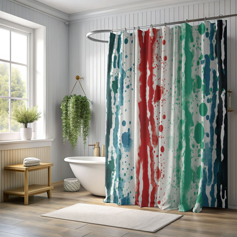 Rideau de douche Inese, H 74 po x l 71 po