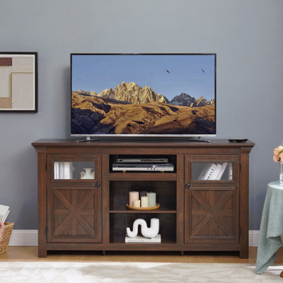 2 Doors Cabinet Farmhouse Cabinet, Farmhouse TV Stand Barn Design,Modern Farmhouse TV Media Stand, Large Barn Inspired Home Entertainment Console, 60.23"W*15.35"D*31.7"H