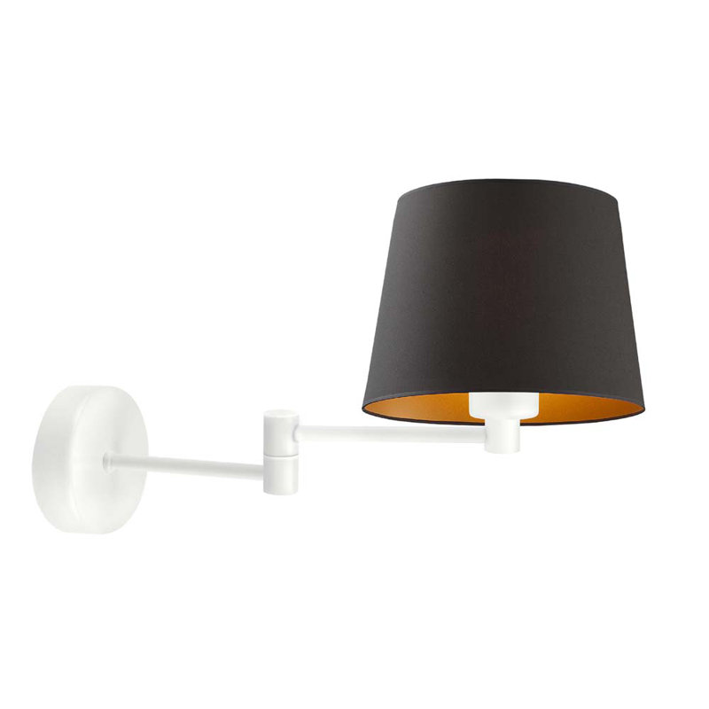 Surratt Steel Swing Arm Sconce, White, Black