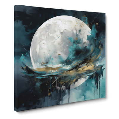 Moon Abstract Art No.1 - Wrapped Canvas