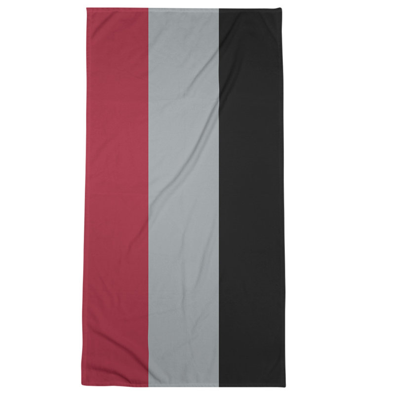Bath Towel, Red/Shadow Gray