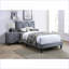 Table de chevet moderne à 2 tiroirs en velours gris - Mobilier de chambre à coucher-1290920261