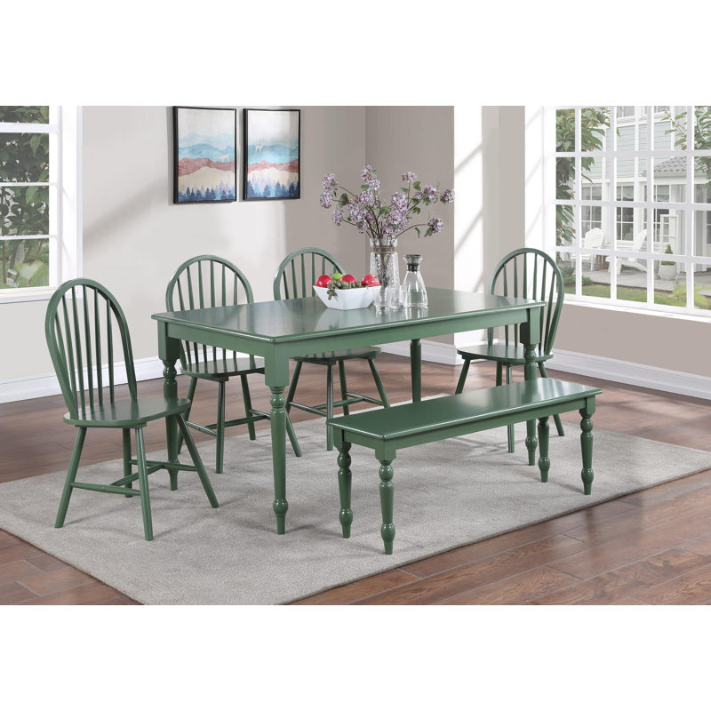 6 - Person Solid Wood Solid Wood Top Four Leg Dining Set