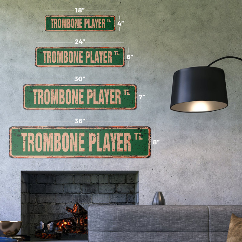 Plaque de rue trombone en aluminium, H 7 po x l 30 po x P 0,1 po