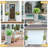 24-Inch Tall Tapered Planter Set of 2 with Tray, DIY Plastic Umbrella Stand, Large Indoor Outdoor Flower Pots with Drainage, Modern Decorative Planters for Porch, Patio, Garden, Backyard, White (Approx. 61 cm)-1264049224