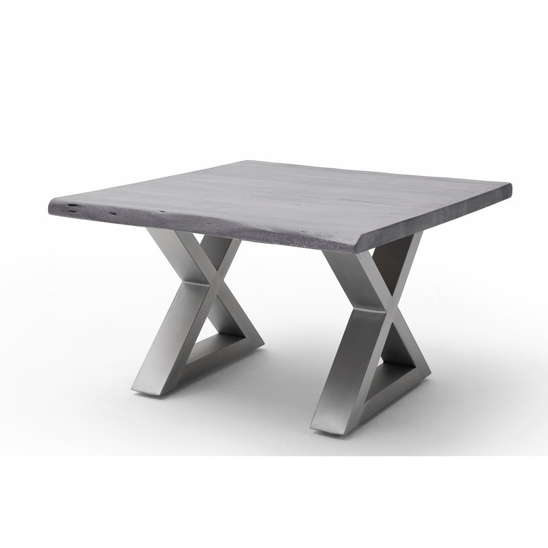 Edmunds Cross Legs Coffee Table, Grey/Brown/Blue, Stainless Steel