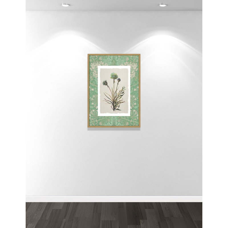 «Jade Botanical I Print» par Carol Robinson, L 25,5 po x H 35,5 po, Framed Print, Natural Woodgrain