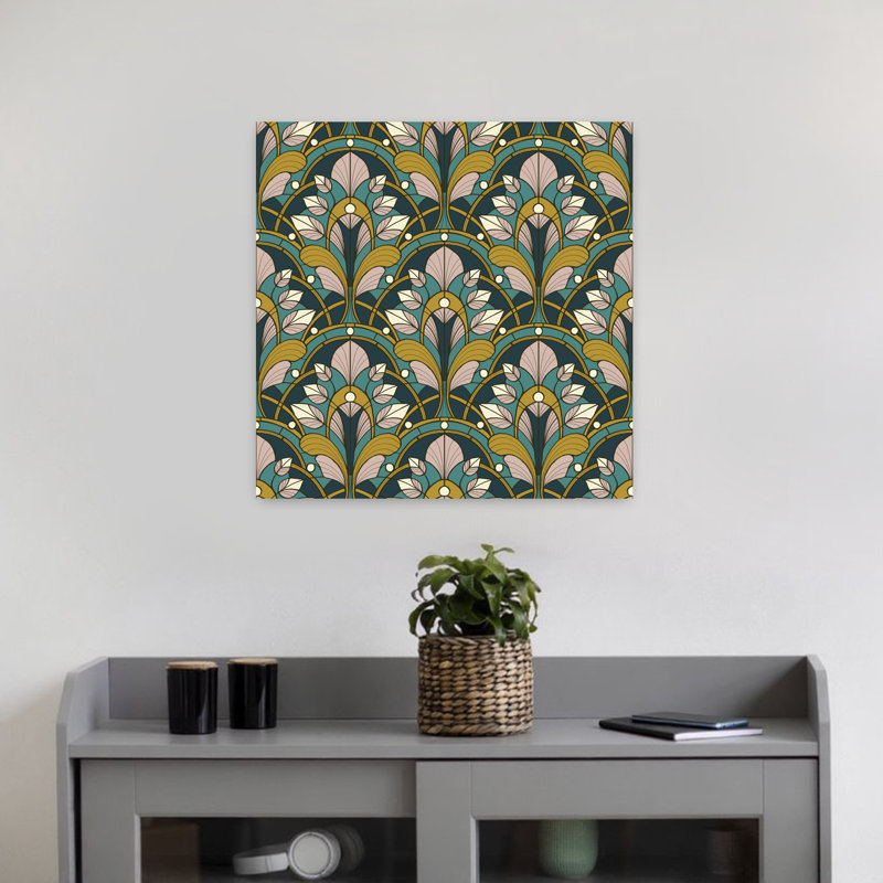 Art contemporain rétro rétro élégant, H 18 po x l 18 po