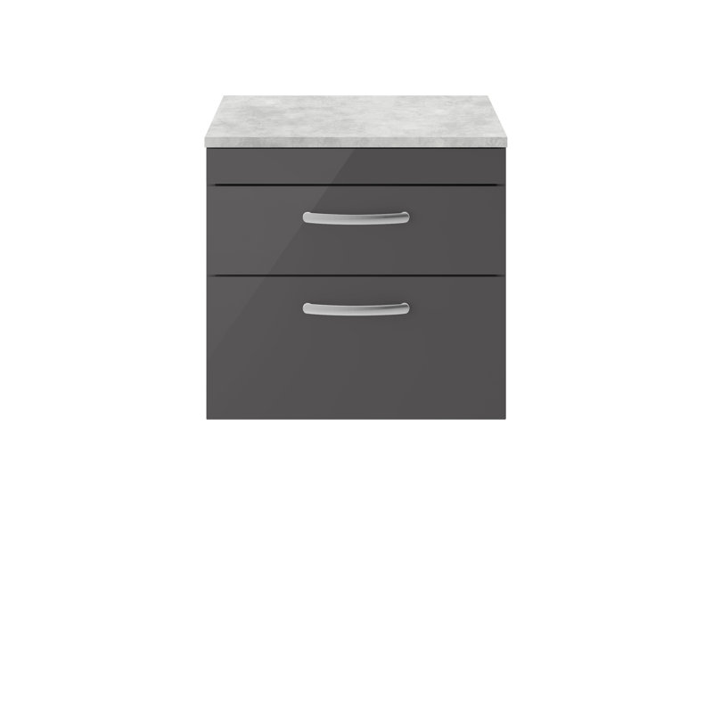 60.5 mm Single Double Bathroom Vanity Base, Gloss Grey