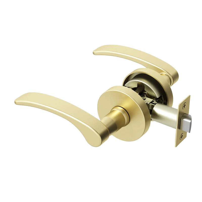 Brook Passage Door Lever Modern Concealed Design For (Hall & Closet) – Sleek Minimalist Style in Brushed Champagne Gold