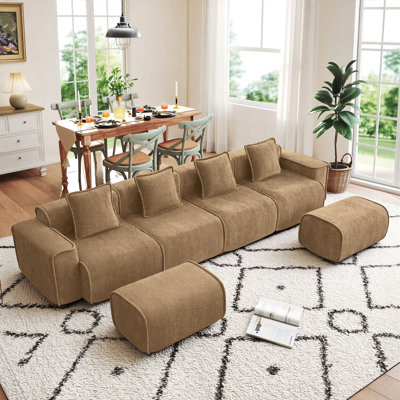 Canapé modulaire en forme de L à 6 places Boneless, sans assemblage requis