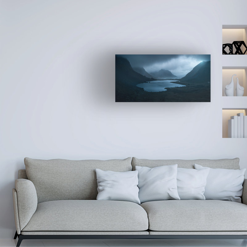 Art sur toile bleu bolivien David Martin Castan, H 12 po x l 24 po