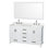 Sheffield 60" Freestanding Double Bathroom Vanity with Quartz Top with 58" Mirror