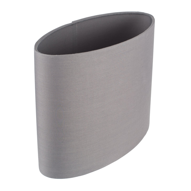 Lorentz 24cm H Cotton Oval Lamp Shade ( Screw On ), Steel Grey