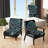 Blue And White Philodendron Leaf I - Upholstered Farmhouse Side Chair, Green Accent Chair-315507352