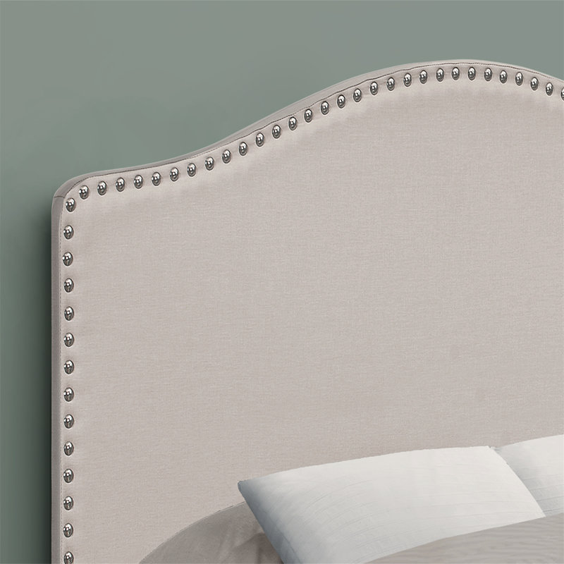 Upholstered Headboard With Nailhead Accents, Ideal For Bedroom Decor And Comfortable Rest