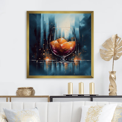 «Glam Cognac Glass II», reproduction sur toile encadrée
