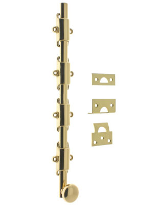 Solid Brass 24" Heavy Duty Surface Bolt