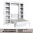 Easy-Lift Murphy Wall Bed in Wood Grain with Two Bookshelves-385874877-376475126