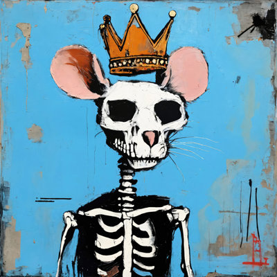 Rat 2 - Hommage - Basquiat, estampe numérique sur toile tendue avec châssis