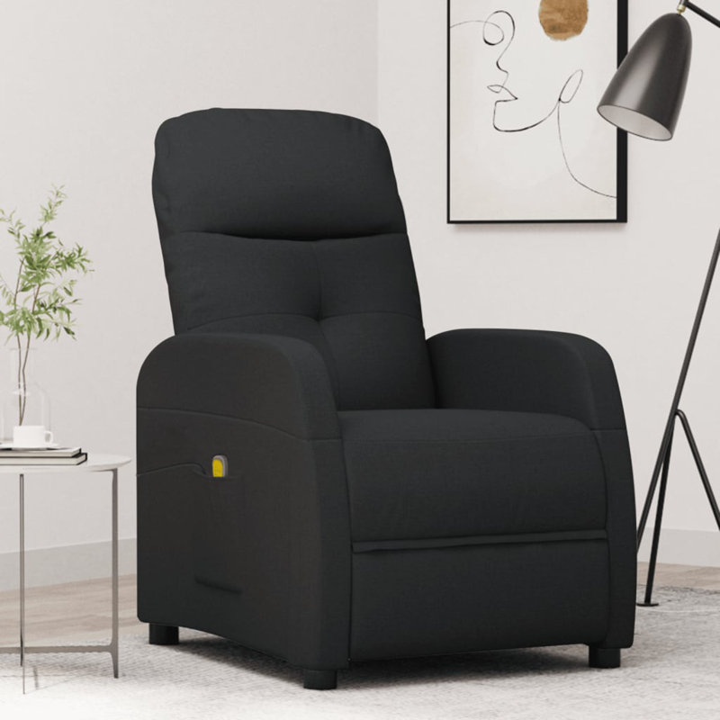 Upholstered Massage Chair, Black Fabric