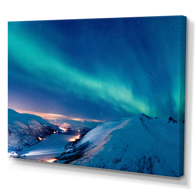 Aurores boréales en Alaska I, H 30 po x l 40 po x P 1,5 po, Toile tendue