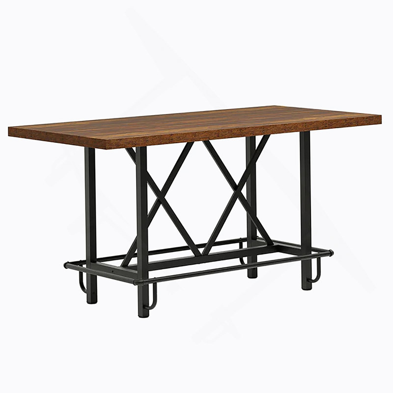 Comptoir de bar rustique, table de bar robuste, Brun