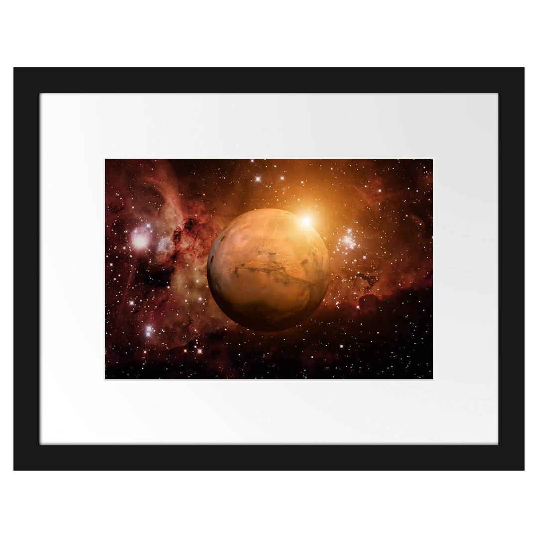 Gerahmtes Poster Planet Mars im Universum