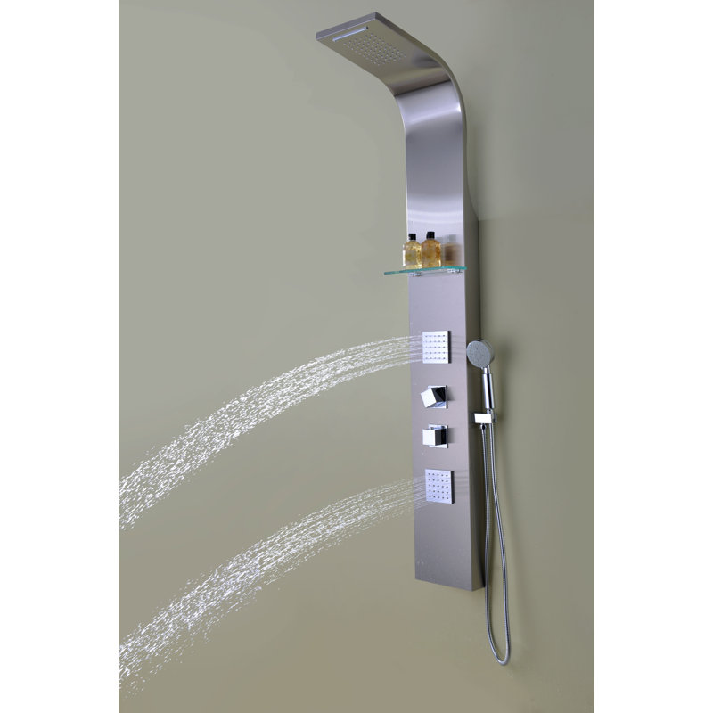 Niagara 64'' Brushed Stainless Steel Shower Panel with Jets