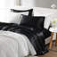 Drap-housse noir luxueux 100% satin, 7 plis