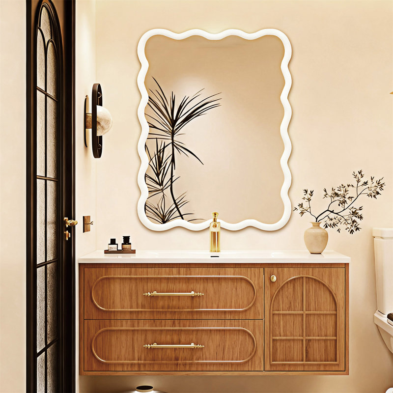 Miroir décoratif rectangulaire, 40,01 po x 30,01 po, Blanc