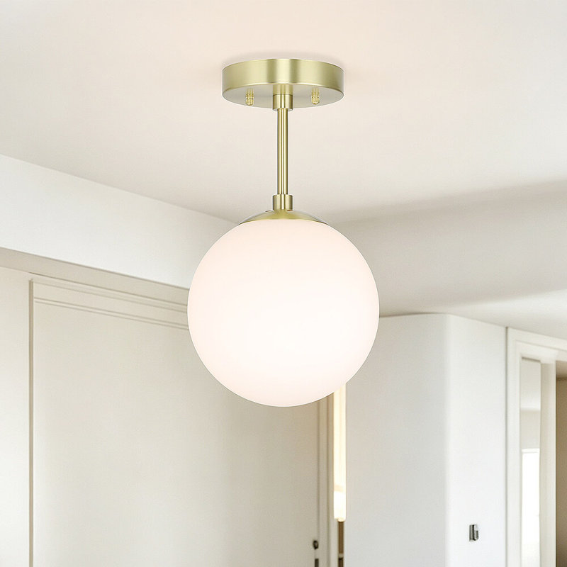 Plafonnier semi-encastré 1 lumière Andren, Laiton satiné