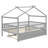 Full Size Wooden House Bed With Twin Size Trundle, Gray(OLD SKU: LP000306AAE)-1984733412-1984733432