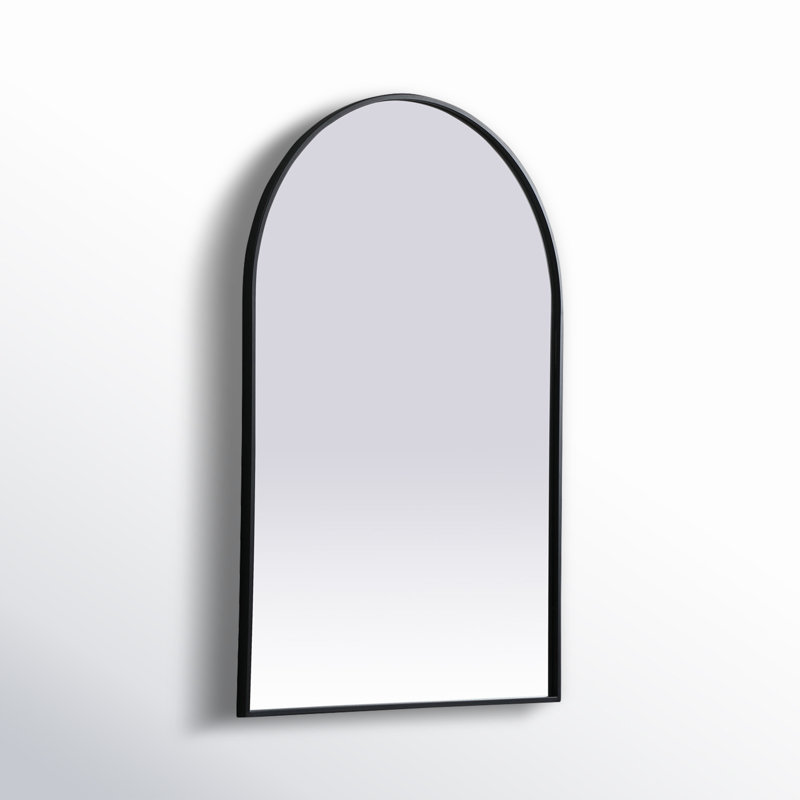 Sabine Metal Arch Wall Mirror, 36" x 24", Black