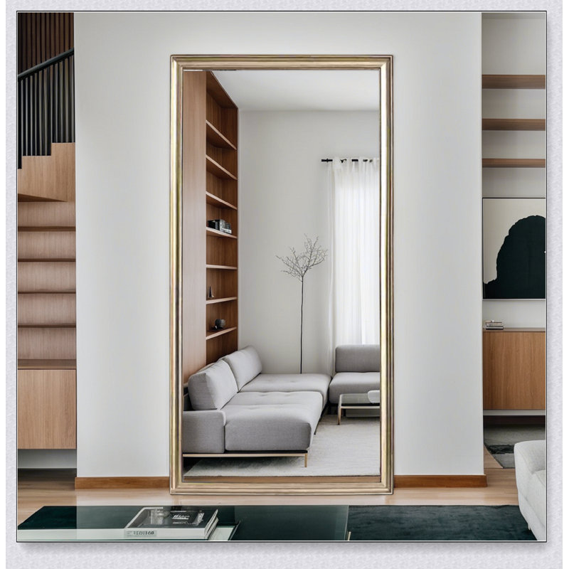 32*70inch full-body floor mirror with Artificial wood frame, elegant design and durability, a must-have for bedrooms, clothing stores and salons