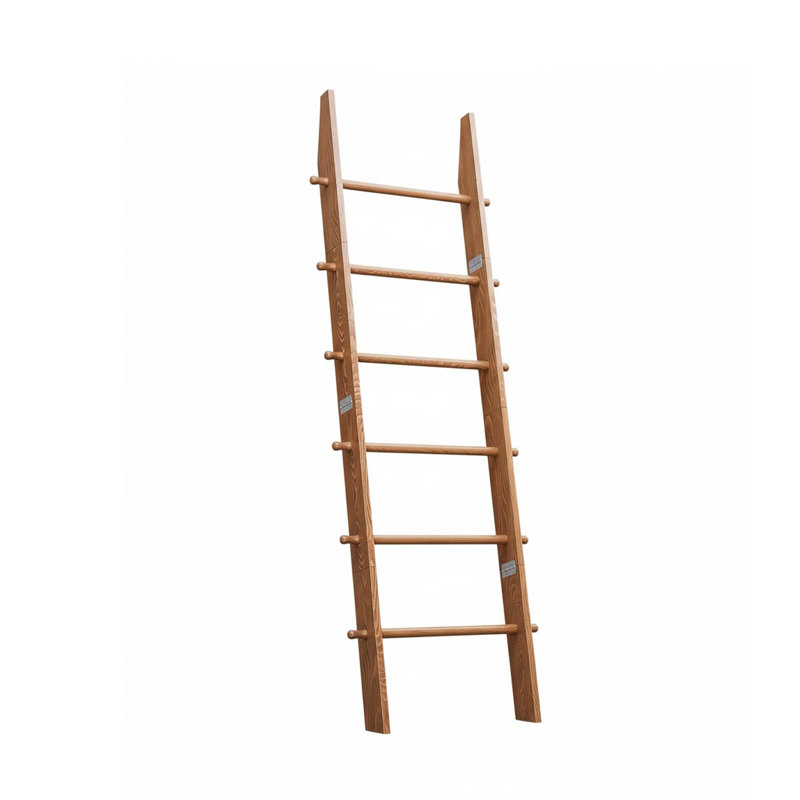 Rustic 6-Tier Wood Blanket Ladder, Honey Brown