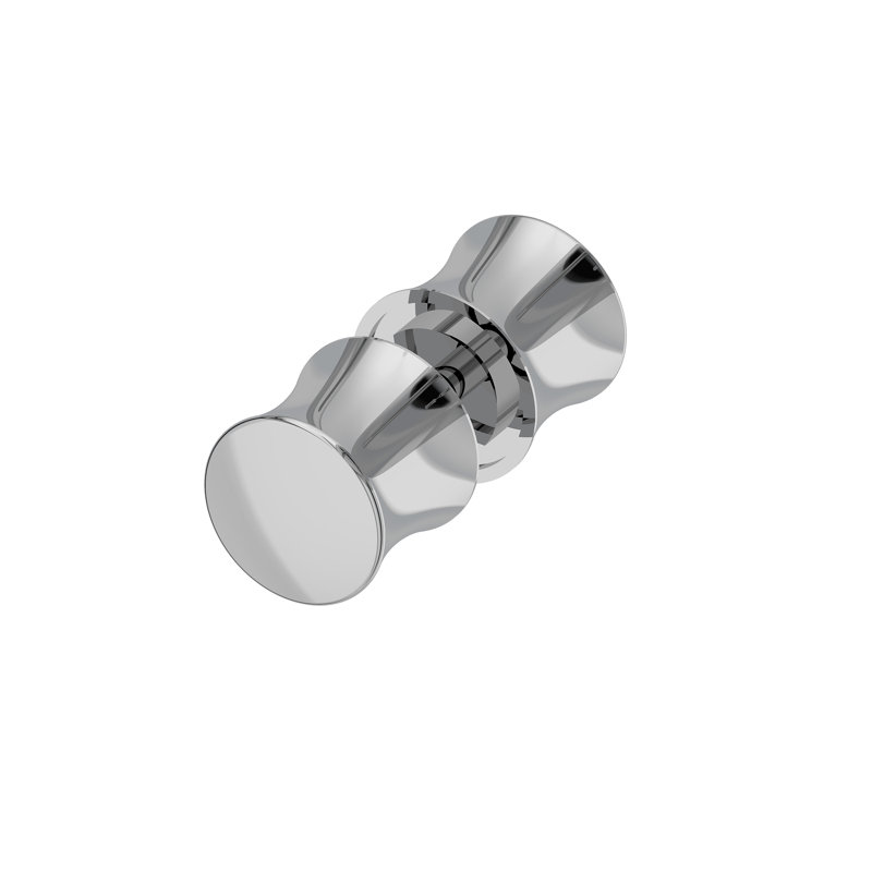 Emile Knob with Circle Rosette, Brushed Nickel