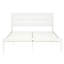 Grand lit en métal blanc - Style contemporain décontracté avec capacité de poids de 500 lb dans un design moderne