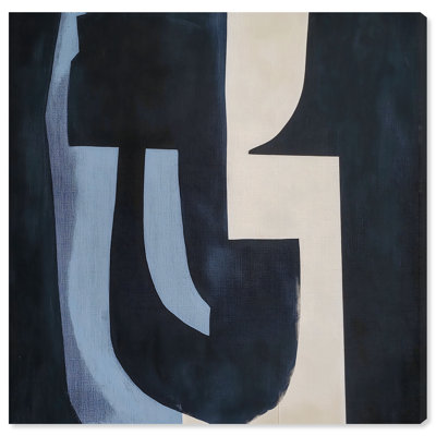 Midnight Contours II Canvas Abstract Print by Oliver Gal, Black Frame, 12 x 12