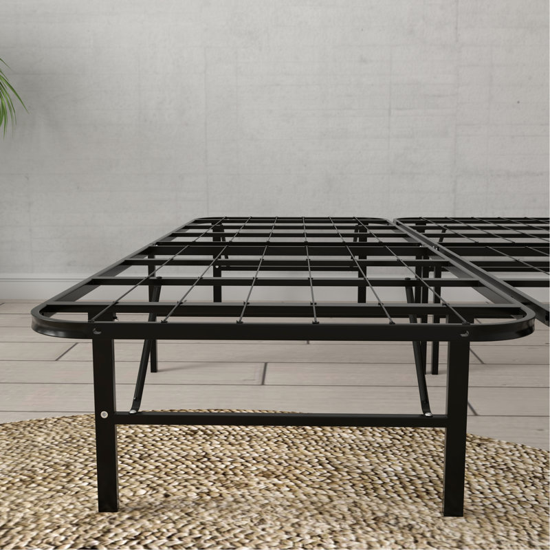 Base de lit simple en acier simple TG, support de 2000 livres, hauteur de 14 pouces, rangement sous le lit, hauteur d'installation rapide et simple pour la circulation de l'air du matelas, capacité, étapes d'assemblage faciles