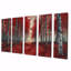 «Red Birch Trees Forest Path Panorama II», ensemble d'art sur toile-1679142835