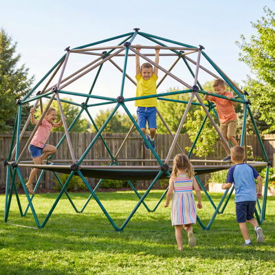 Grand dôme d'escalade de 6,5 pi avec hamac et grande cour extérieure pour enfants