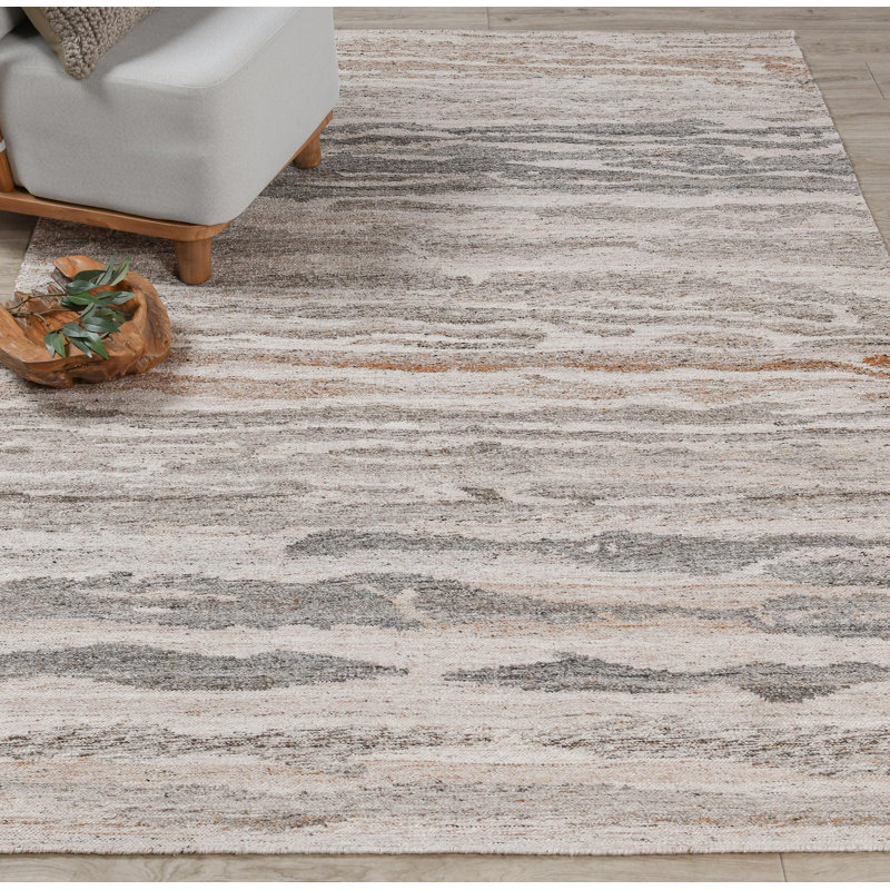 Tapis décoratif multicolore tissé à la main Tenaya, Rectangle de 5 pi x 8 pi