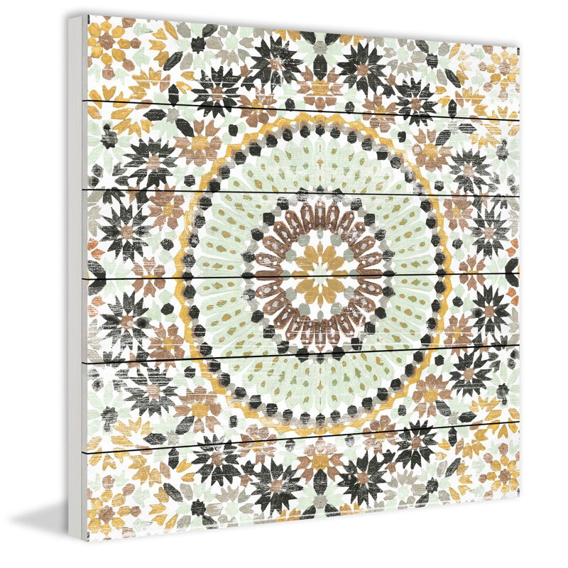 « fleur patterns », reproduction de peinture à l’acrylique sur bois blanc, H 18 po x l 18 po x P 1,5 po
