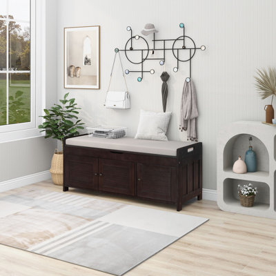 Storage Bench with 3 Shutter-shaped Doors
