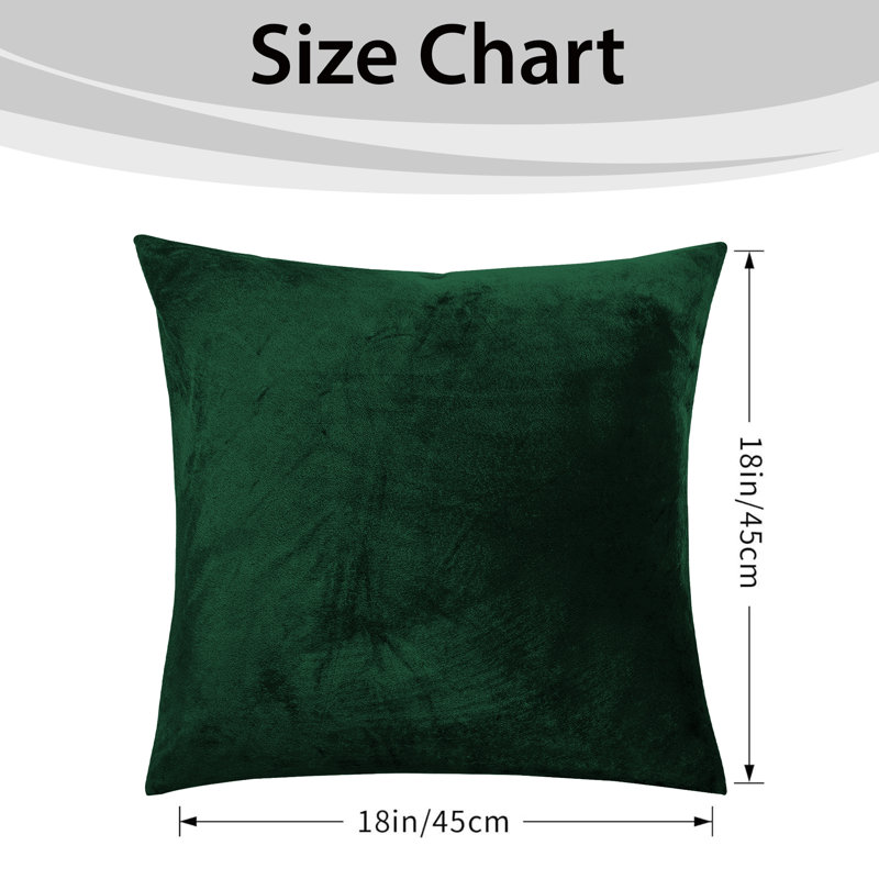 Aspire Homeware Square Plain Velvet Scatter Cushion Cover, Pack of 2, Dark Green