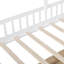 Lit House avec canapé, lit plateforme pour enfants avec deux tiroirs et tablette de rangement