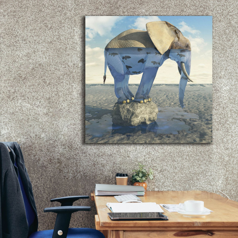 "Bungalow", "Bungalow" par Cynthia Decker, art mural sur toile, H 37 po x l 37 po