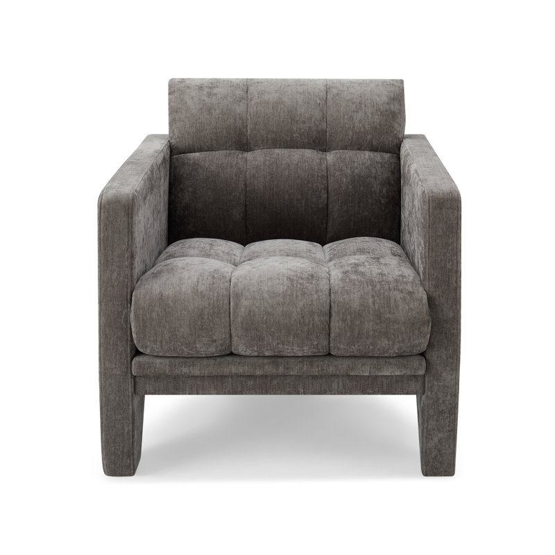 Saga Armchair, Marl Textured Weave - Warm Grey